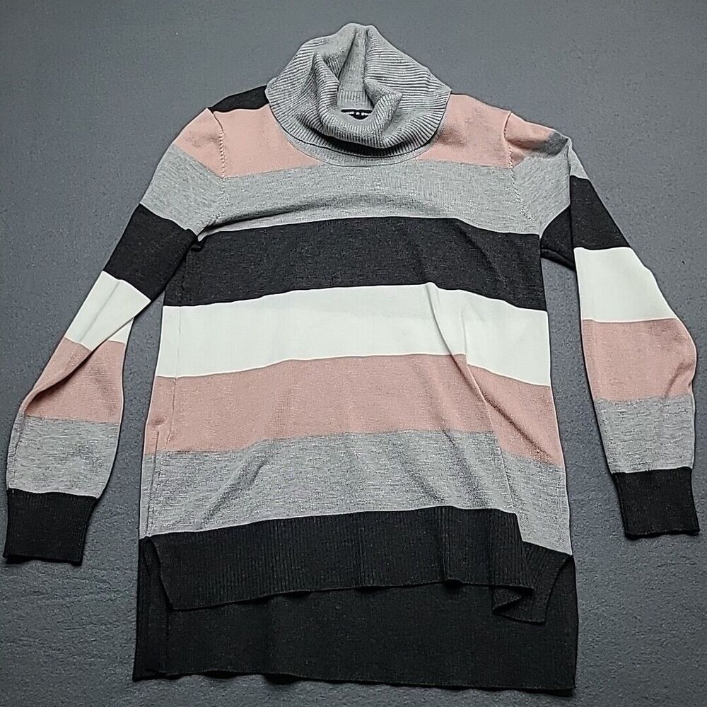 Cable & Gauge Cowl Neck Sweater - Black, Gray, Pink, White